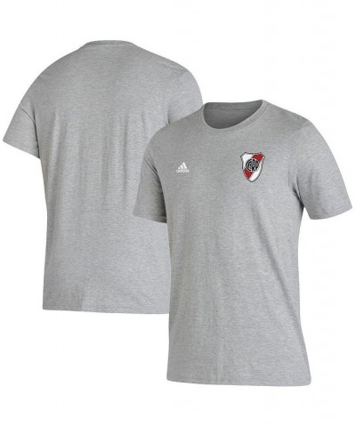 Men's Heathered Gray Club Atletico River Plate Crest T-shirt $17.15 T-Shirts