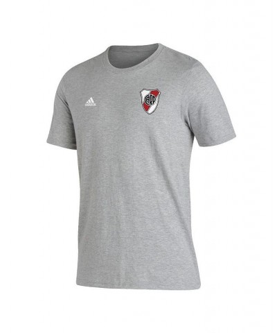 Men's Heathered Gray Club Atletico River Plate Crest T-shirt $17.15 T-Shirts