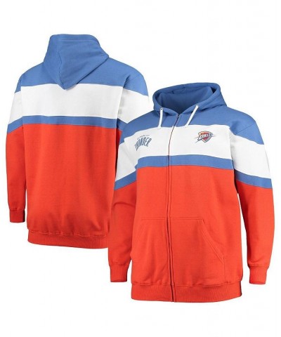 Men's Blue, Orange Oklahoma City Thunder Big and Tall Colorblock Wordmark Tripod Full-Zip Hoodie $29.57 Sweatshirt