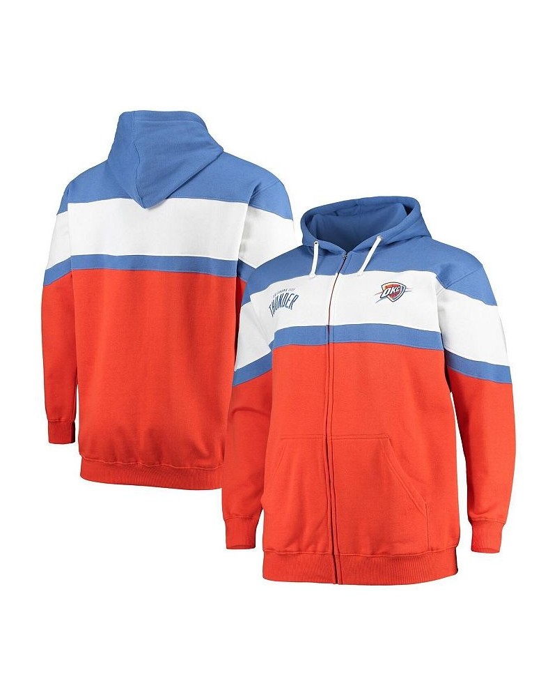 Men's Blue, Orange Oklahoma City Thunder Big and Tall Colorblock Wordmark Tripod Full-Zip Hoodie $29.57 Sweatshirt