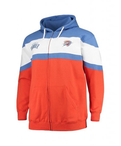 Men's Blue, Orange Oklahoma City Thunder Big and Tall Colorblock Wordmark Tripod Full-Zip Hoodie $29.57 Sweatshirt