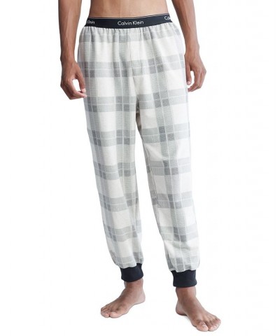 Men's Modern Holiday Lounge Plaid Jogger Pajama Pants White $17.30 Pajama