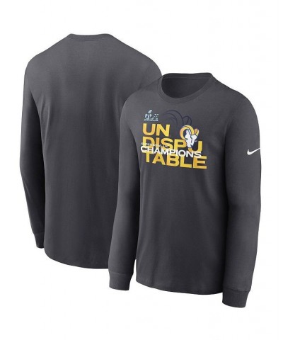 Men's Anthracite Los Angeles Rams Super Bowl LVI Champions Slogan Long Sleeve T-shirt $31.31 T-Shirts