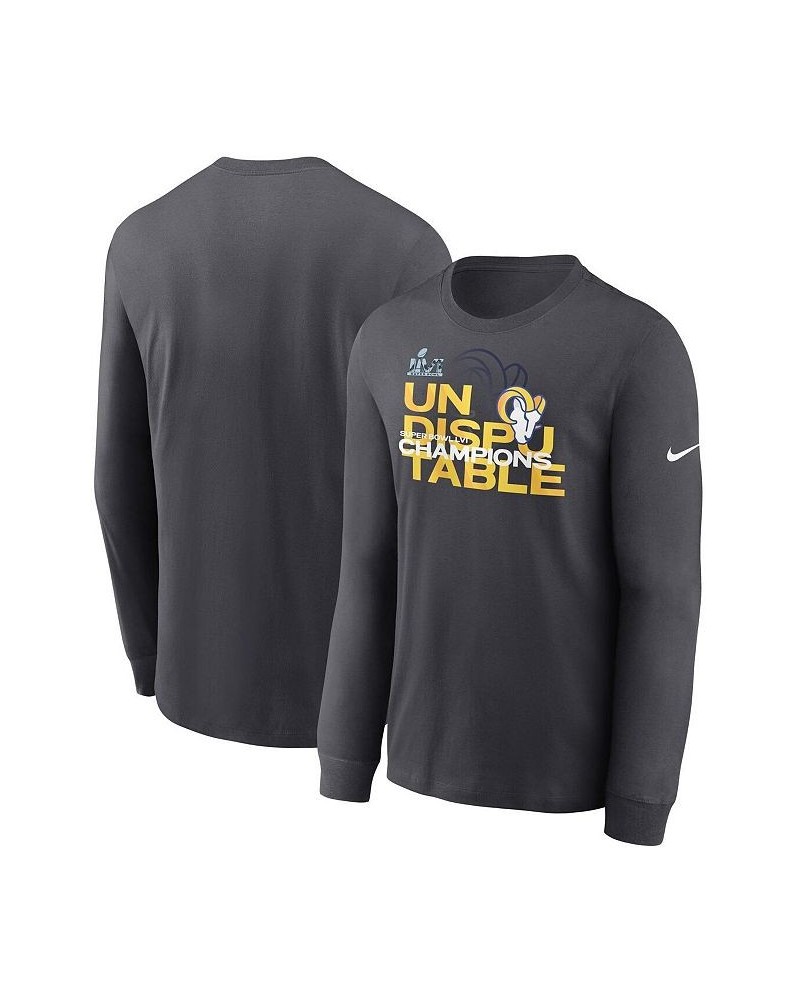 Men's Anthracite Los Angeles Rams Super Bowl LVI Champions Slogan Long Sleeve T-shirt $31.31 T-Shirts