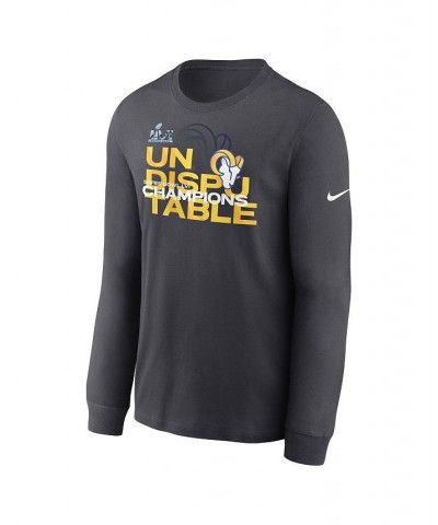 Men's Anthracite Los Angeles Rams Super Bowl LVI Champions Slogan Long Sleeve T-shirt $31.31 T-Shirts