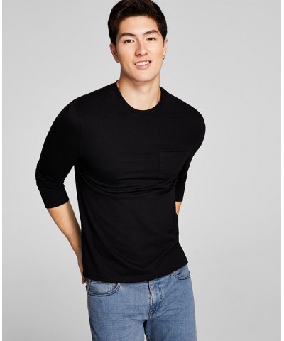 Men's Pocket Long-Sleeve T-Shirt Black $11.87 T-Shirts