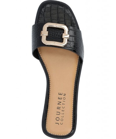 Women's Joarie Croco Sandals Black $36.75 Shoes