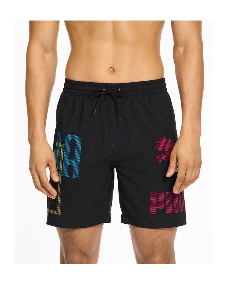 Men's Logo Print 7" Swim Shorts Black $25.54 Swimsuits