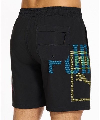 Men's Logo Print 7" Swim Shorts Black $25.54 Swimsuits