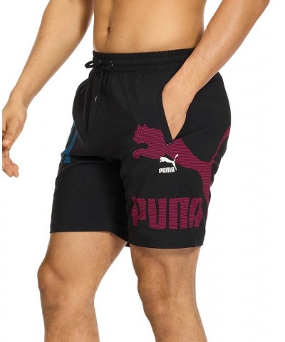 Men's Logo Print 7" Swim Shorts Black $25.54 Swimsuits