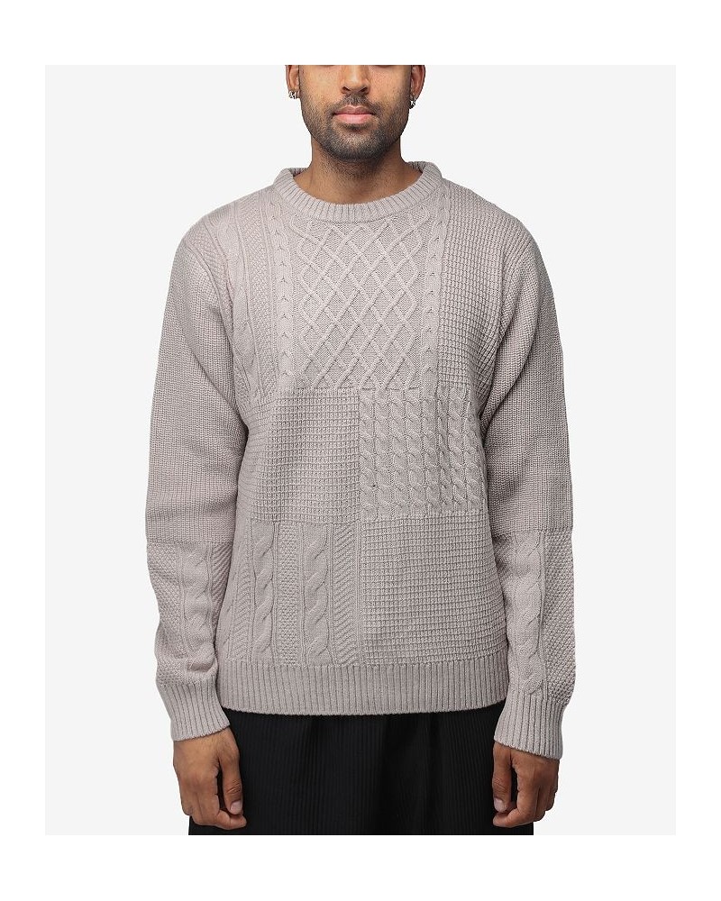 Men's Crewneck Mixed Texture Sweater Tan/Beige $24.64 Sweaters