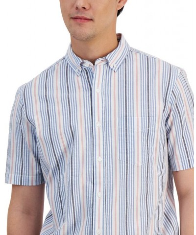 Men's Welford Classic-Fit Stripe Button-Down Seersucker Shirt White $17.58 Shirts