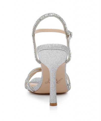 Women's Georgia Evening Sandal Silver Glitter $55.47 Shoes