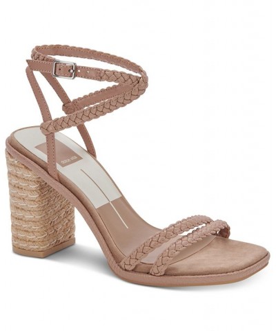 Women's Oro Strappy Braided Two Piece City Sandals Brown $54.60 Shoes