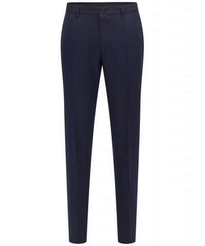 BOSS Men's Micro-Pattern Slim-Fit Trousers Blue $106.56 Pants