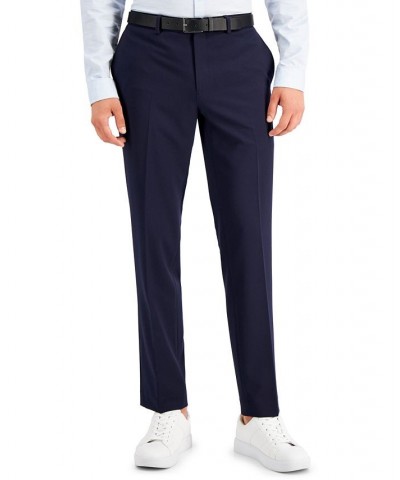 Men's Slim-Fit Navy Solid Suit Pants Blue $18.35 Pants