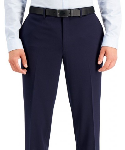 Men's Slim-Fit Navy Solid Suit Pants Blue $18.35 Pants