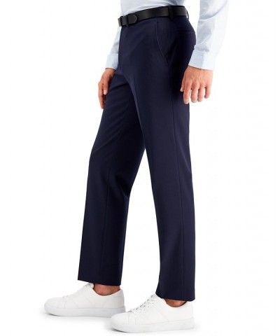 Men's Slim-Fit Navy Solid Suit Pants Blue $18.35 Pants