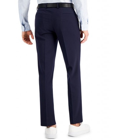 Men's Slim-Fit Navy Solid Suit Pants Blue $18.35 Pants