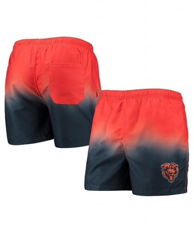 Men's Orange, Navy Chicago Bears Dip-Dye Swim Shorts $26.40 Swimsuits