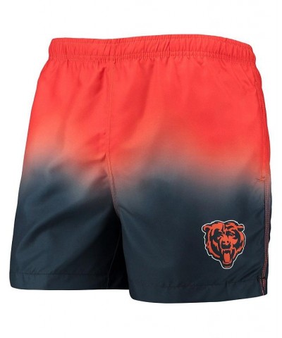 Men's Orange, Navy Chicago Bears Dip-Dye Swim Shorts $26.40 Swimsuits