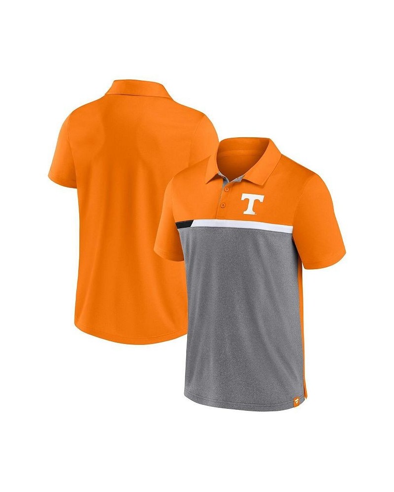 Men's Branded Tennessee Orange and Heathered Gray Tennessee Volunteers Split Block Color Block Polo Shirt $30.79 Polo Shirts