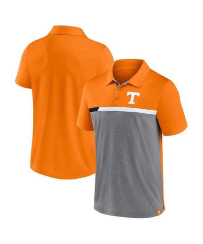 Men's Branded Tennessee Orange and Heathered Gray Tennessee Volunteers Split Block Color Block Polo Shirt $30.79 Polo Shirts