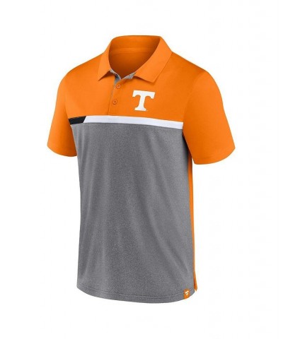 Men's Branded Tennessee Orange and Heathered Gray Tennessee Volunteers Split Block Color Block Polo Shirt $30.79 Polo Shirts