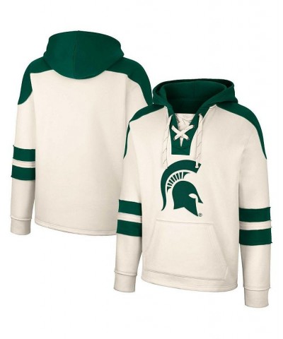 Men's Cream Michigan State Spartans Lace-Up 4.0 Vintage-Like Pullover Hoodie $38.24 Sweatshirt