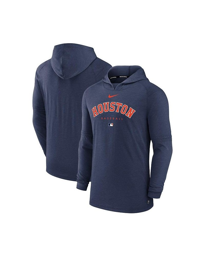 Men's Heather Navy Houston Astros Authentic Collection Early Work Tri-Blend Performance Pullover Hoodie $33.60 Sweatshirt