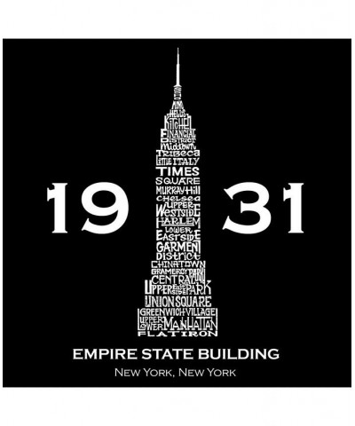 Men's Word Art - Empire State Building Long Sleeve T-Shirt Black $19.20 T-Shirts