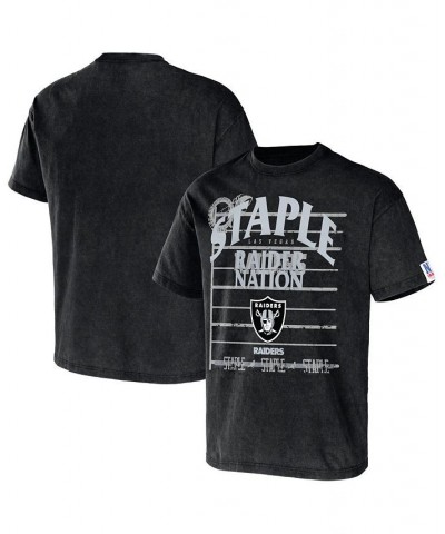 Men's NFL X Staple Black Las Vegas Raiders Gridiron Short Sleeve T-shirt $18.40 T-Shirts