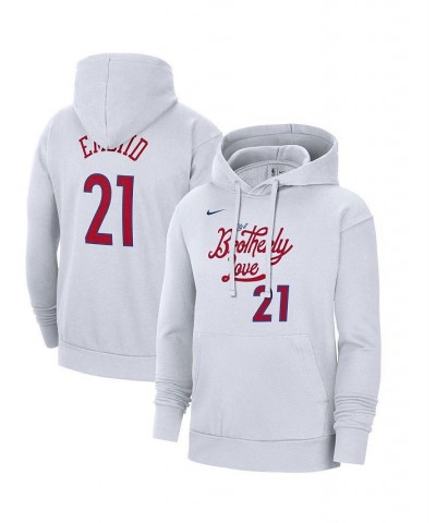 Men's Joel Embiid White Philadelphia 76Ers 2022/23 City Edition Name and Number Pullover Hoodie $46.74 Sweatshirt