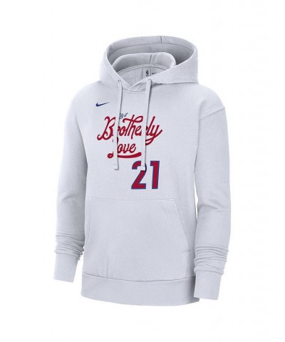 Men's Joel Embiid White Philadelphia 76Ers 2022/23 City Edition Name and Number Pullover Hoodie $46.74 Sweatshirt