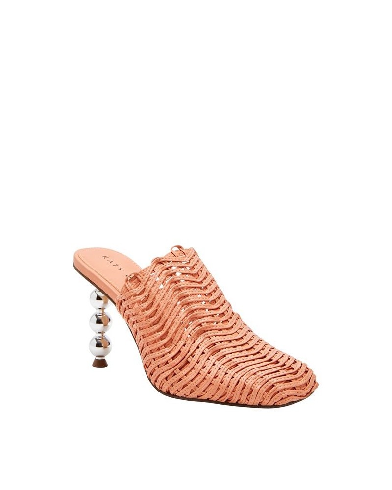 Women's The Beed Zig Zag Slip-On Mules Orange $62.58 Shoes