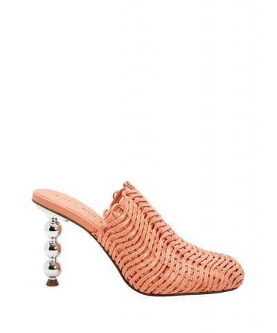 Women's The Beed Zig Zag Slip-On Mules Orange $62.58 Shoes