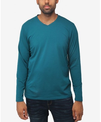 Men's Soft Stretch V-Neck Long Sleeve T-shirt PD12 $21.56 T-Shirts