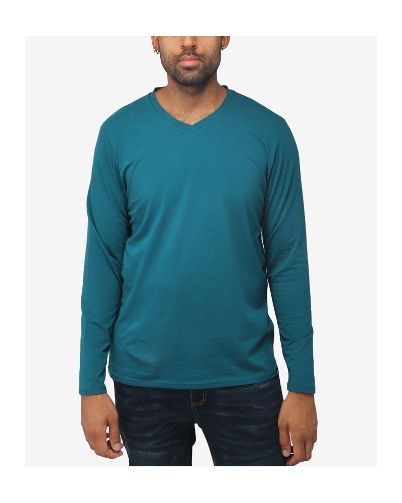 Men's Soft Stretch V-Neck Long Sleeve T-shirt PD12 $21.56 T-Shirts