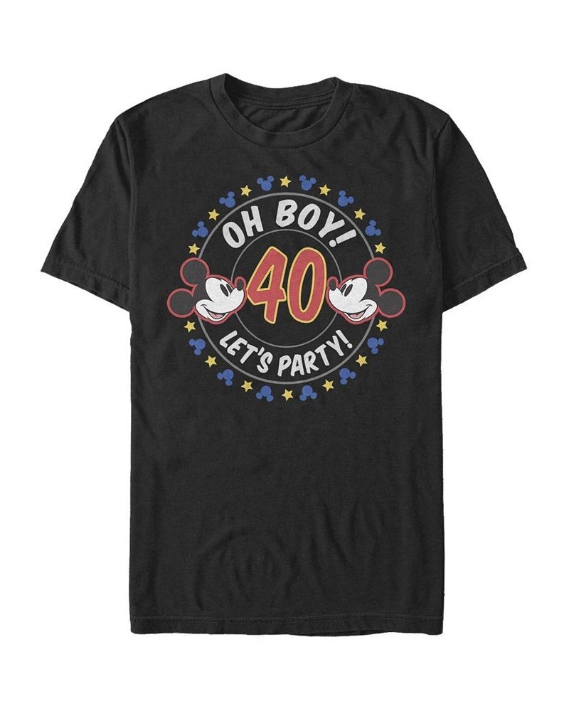 Men's Oh Boy Mickey 40 Short Sleeve Crew T-shirt Black $15.75 T-Shirts