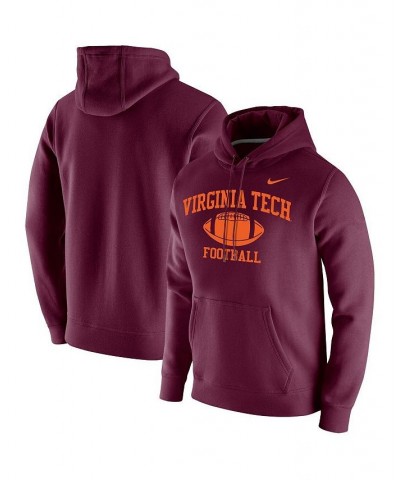 Men's Maroon Virginia Tech Hokies Retro Football Club Fleece Pullover Hoodie $44.19 Sweatshirt