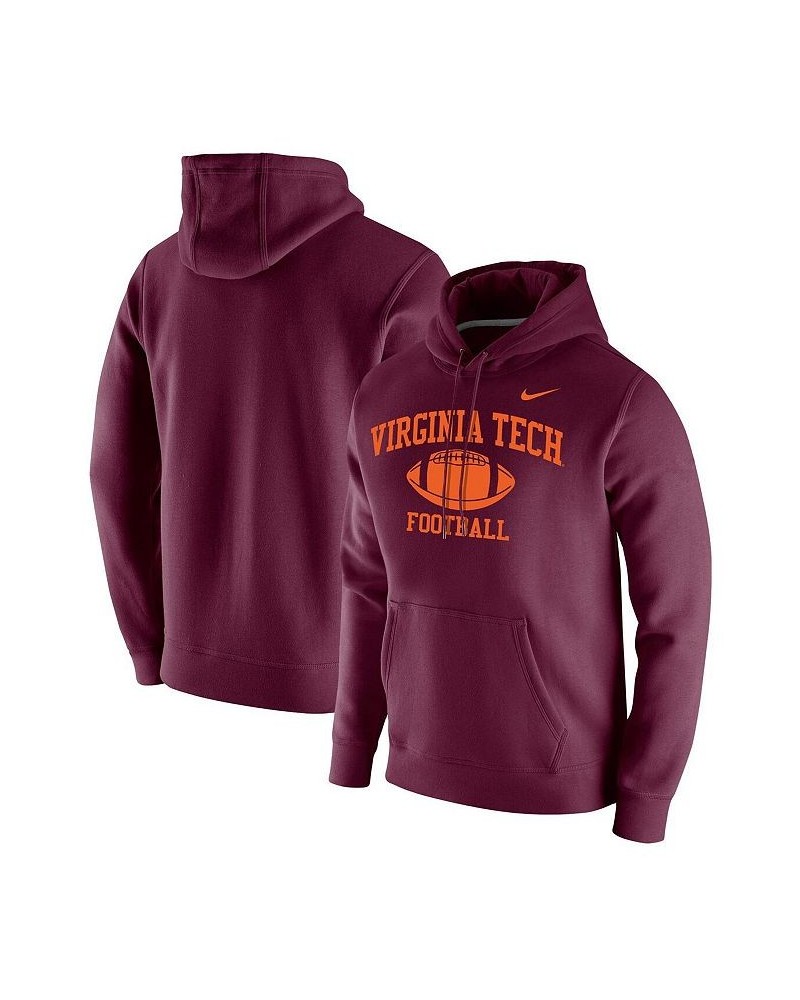 Men's Maroon Virginia Tech Hokies Retro Football Club Fleece Pullover Hoodie $44.19 Sweatshirt