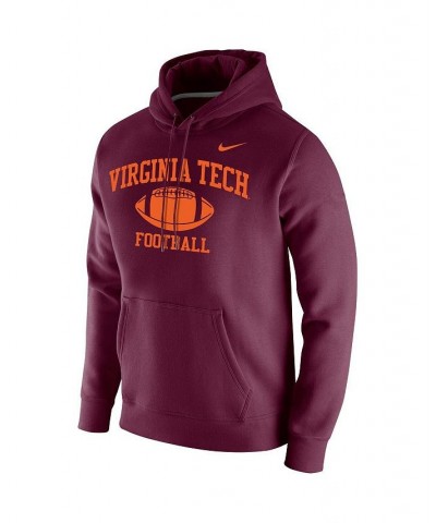 Men's Maroon Virginia Tech Hokies Retro Football Club Fleece Pullover Hoodie $44.19 Sweatshirt