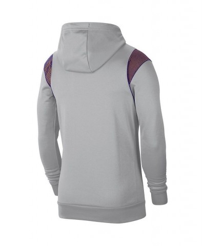 Men's Gray LSU Tigers 2021 Team Sideline Performance Pullover Hoodie $38.49 Sweatshirt