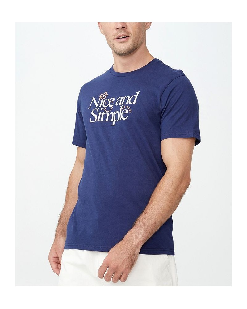 Men's Tbar Art T-shirt Blue $14.70 T-Shirts