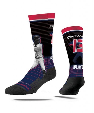 Men's and Women's Ronald Acuna Jr. Atlanta Braves Synthwave Premium Full Sub Crew Socks $17.59 Socks