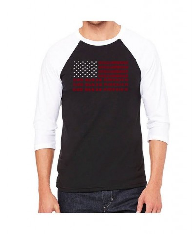 Men's Raglan Word Art T-shirt - God Bless America Black $20.70 T-Shirts