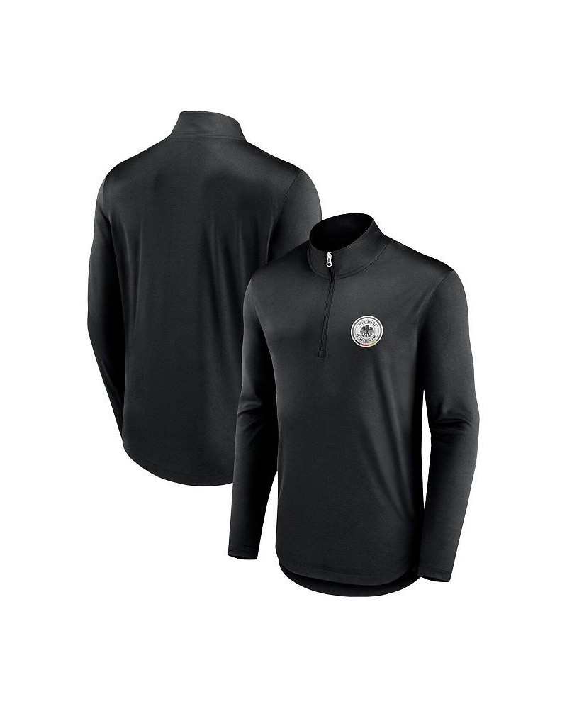 Men's Branded Black Germany National Team Iconic Quarter-Zip Jacket $32.20 Jackets