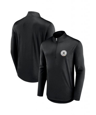 Men's Branded Black Germany National Team Iconic Quarter-Zip Jacket $32.20 Jackets