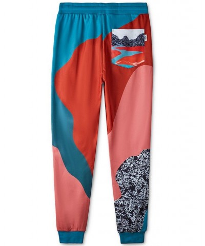 Men's Elle Oasis Tapered-Fit Abstract-Print Joggers Multi $47.00 Pants