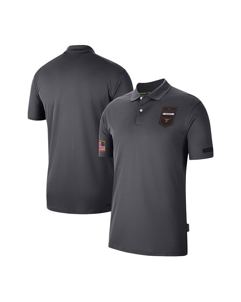 Men's Anthracite Texas Longhorns Victory Military-Inspired Appreciation Performance Polo Shirt $42.89 Polo Shirts